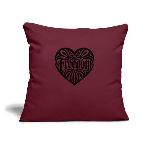FREEDOM in Heart - Throw Pillow Cover 17.5” x 17.5”