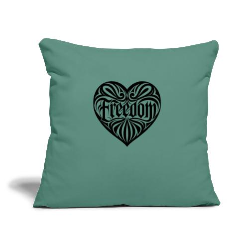 FREEDOM in Heart - Throw Pillow Cover 17.5” x 17.5”