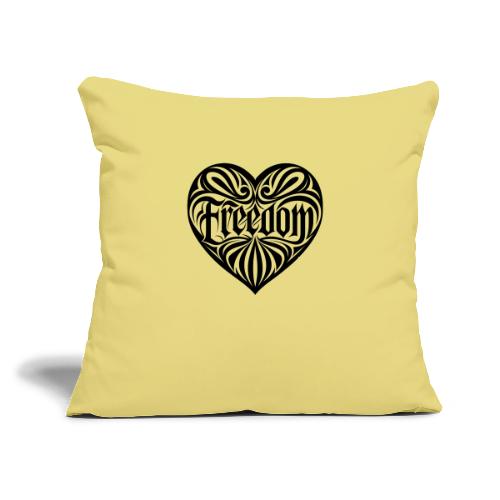 FREEDOM in Heart - Throw Pillow Cover 17.5” x 17.5”