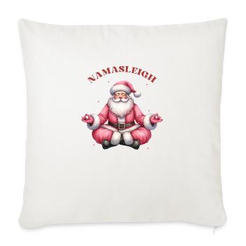 Santa Christmas, Merry Christmas - Throw Pillow Cover 17.5” x 17.5” - natural white - Front