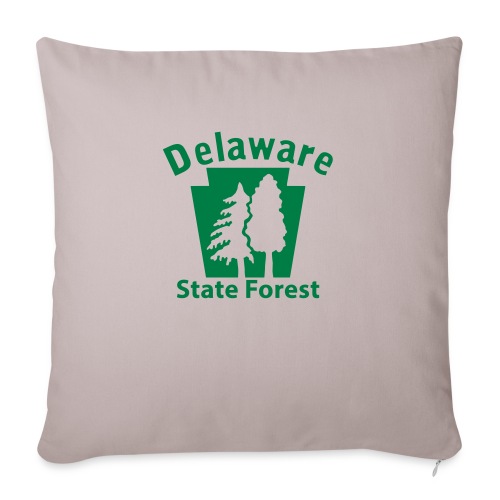 Delaware State Forest Keystone (w/trees) - Throw Pillow Cover 17.5” x 17.5”