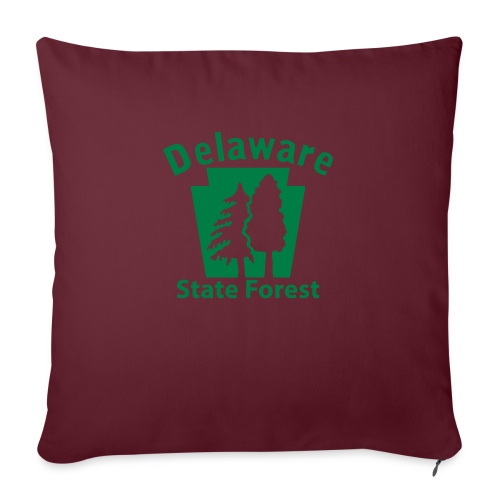 Delaware State Forest Keystone (w/trees) - Throw Pillow Cover 17.5” x 17.5”