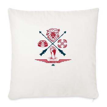 Crossfit Jungle Red - Throw Pillow Cover 17.5” x 17.5” - natural white - Front