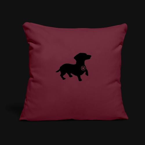 Dachshund love silhouette black - Throw Pillow Cover 17.5” x 17.5”