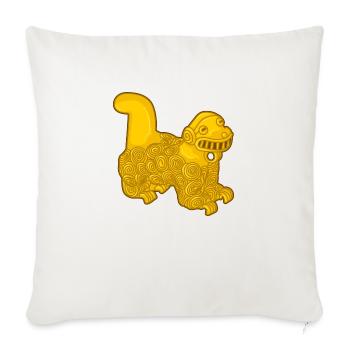 Ancient Golden Indigenous Sloth Art - Throw Pillow Cover 17.5” x 17.5” - natural white - Front