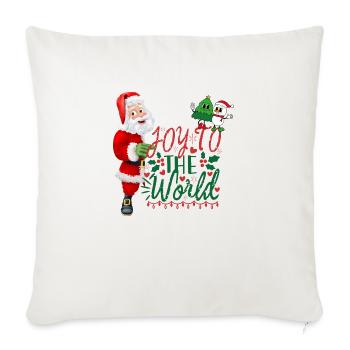 Joy to the world - Throw Pillow Cover 17.5” x 17.5” - natural white - Front