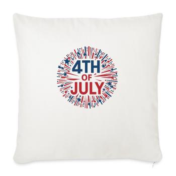 4th Of July - Throw Pillow Cover 17.5” x 17.5” - natural white - Front