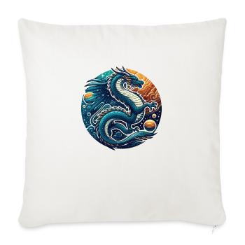 Galactic Serpent’s Dance Amongst the Stars - Throw Pillow Cover 17.5” x 17.5” - natural white - Front