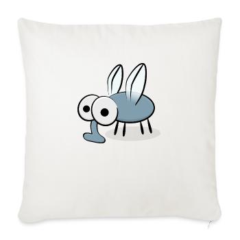 Cartoon mosquito - Throw Pillow Cover 17.5” x 17.5” - natural white - Front