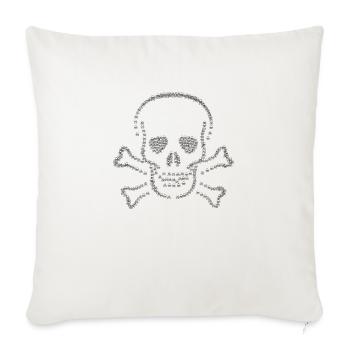 Skull And Crossbones Fractal - Throw Pillow Cover 17.5” x 17.5” - natural white - Front