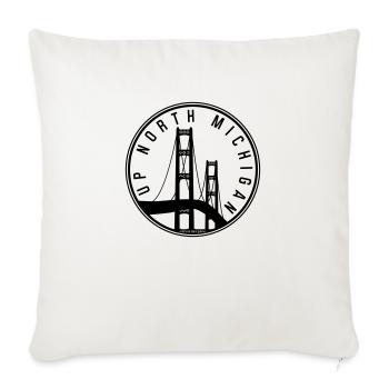 UP-NORTH-MICHIGAN - Throw Pillow Cover 17.5” x 17.5” - natural white - Front