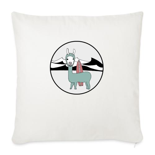 Surfin' llama. - Throw Pillow Cover 17.5” x 17.5”