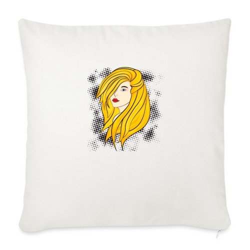Blonde girl - Throw Pillow Cover 17.5” x 17.5”