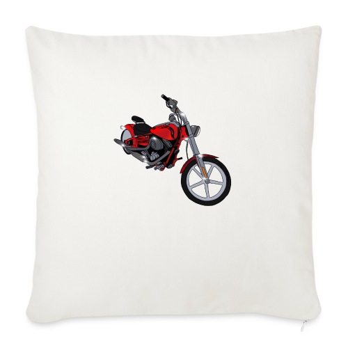 Motorcycle red - Throw Pillow Cover 17.5” x 17.5”