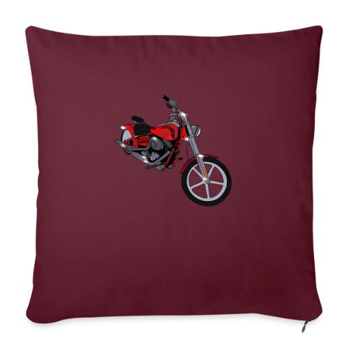 Motorcycle red - Throw Pillow Cover 17.5” x 17.5”