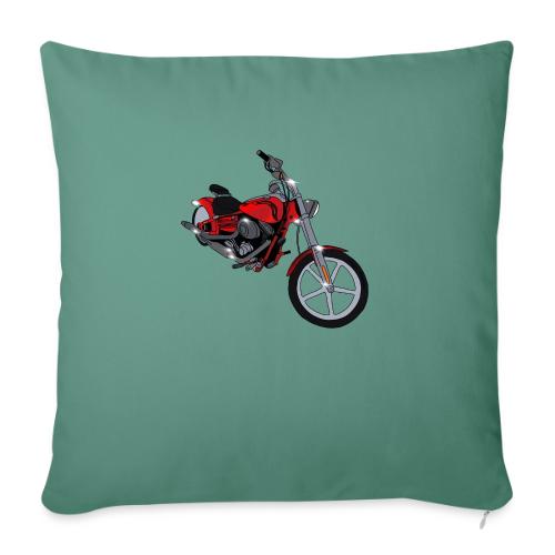 Motorcycle red - Throw Pillow Cover 17.5” x 17.5”