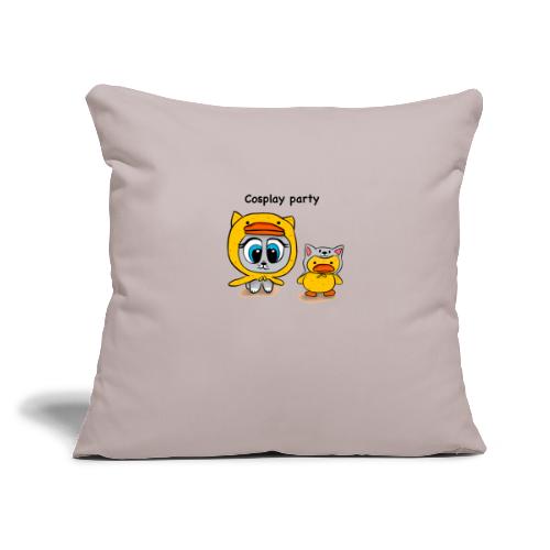 Cosplay party yellow - Throw Pillow Cover 17.5” x 17.5”