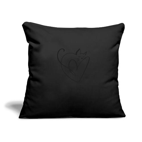 cat love - Throw Pillow Cover 17.5” x 17.5”