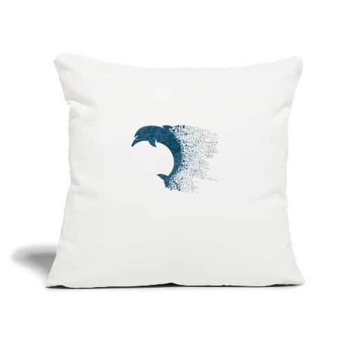 South Carolina Dolphin in Blue - Throw Pillow Cover 17.5” x 17.5”