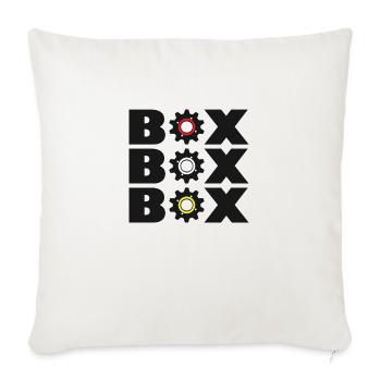 Box print - Throw Pillow Cover 17.5” x 17.5” - natural white - Front