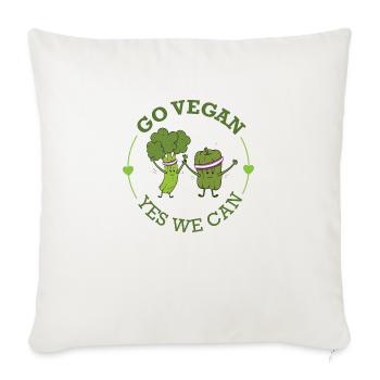 Go Vegan - Throw Pillow Cover 17.5” x 17.5” - natural white - Front