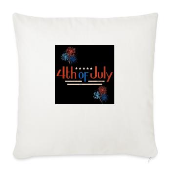 Fourth of July - Throw Pillow Cover 17.5” x 17.5” - natural white - Front