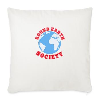 Round earth society - Throw Pillow Cover 17.5” x 17.5” - natural white - Front