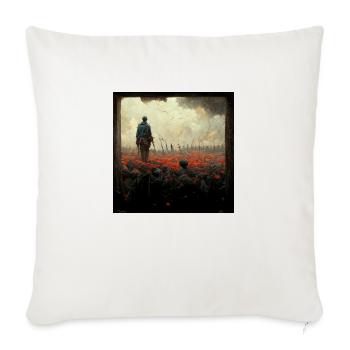 Imagine it is war an nobody goes there - Throw Pillow Cover 17.5” x 17.5” - natural white - Front