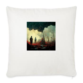 Imagine it is war an nobody goes there - Throw Pillow Cover 17.5” x 17.5” - natural white - Front
