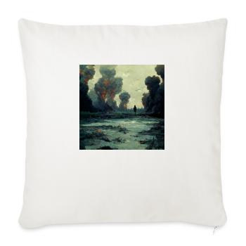 Imagine it is war an nobody goes there - Throw Pillow Cover 17.5” x 17.5” - natural white - Front