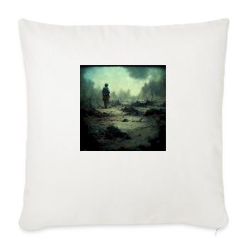 Imagine it is war an nobody goes there - Throw Pillow Cover 17.5” x 17.5” - natural white - Front