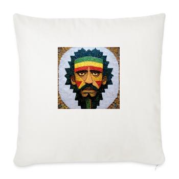 Peinture mosaïque rasta - Housse de coussin décorative - blanc nature - Devant