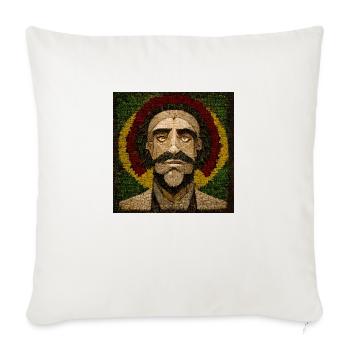 Peinture mosaïque rasta - Housse de coussin décorative - blanc nature - Devant