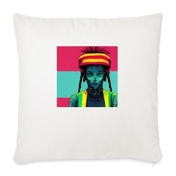 Cyborg Rasta - Housse de coussin décorative - blanc nature - Devant