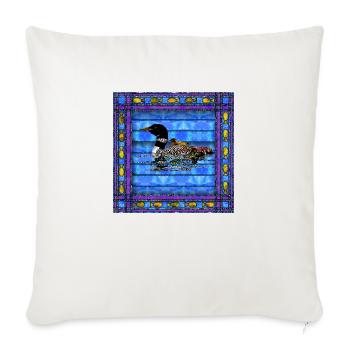 LOON QUILT - Throw Pillow Cover 17.5” x 17.5” - natural white - Front
