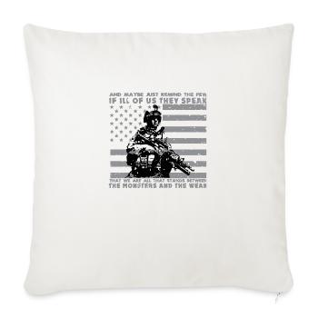 The Monsters And The Weak US Army Veteran - Throw Pillow Cover 17.5” x 17.5” - natural white - Front