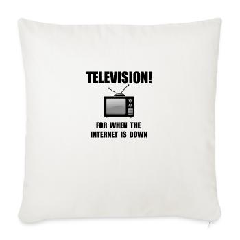 Television Internet - Throw Pillow Cover 17.5” x 17.5” - natural white - Front