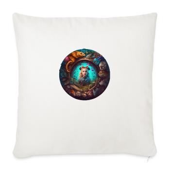 Whimsical Tale of Imagination - Throw Pillow Cover 17.5” x 17.5” - natural white - Front