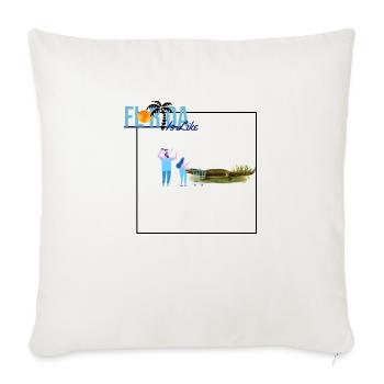 Normal shopping day in florida. - Throw Pillow Cover 17.5” x 17.5” - natural white - Front