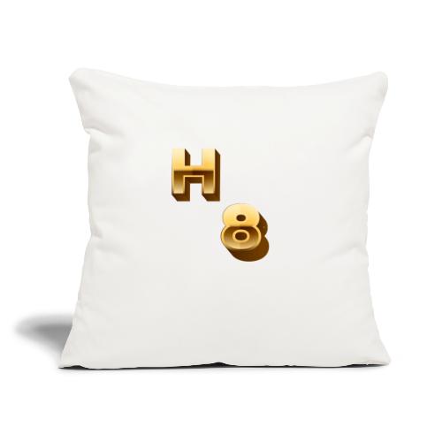 H 8 Letter & Number logo design - Throw Pillow Cover 17.5” x 17.5”