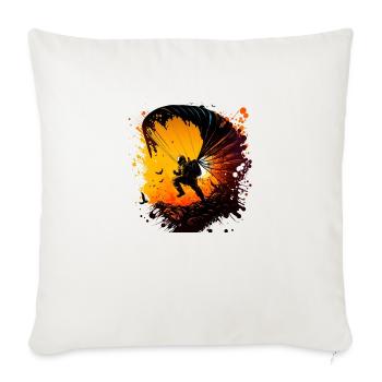 cool paraglider in action - Throw Pillow Cover 17.5” x 17.5” - natural white - Front