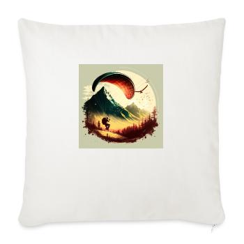 cool paraglider in action - Throw Pillow Cover 17.5” x 17.5” - natural white - Front