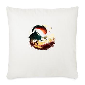 cool paraglider in action - Throw Pillow Cover 17.5” x 17.5” - natural white - Front