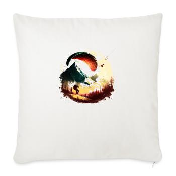 cool paraglider in action - Throw Pillow Cover 17.5” x 17.5” - natural white - Front