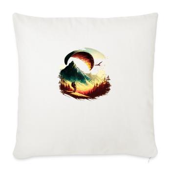 cool paraglider in action - Throw Pillow Cover 17.5” x 17.5” - natural white - Front