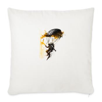 cool paraglider in action - Throw Pillow Cover 17.5” x 17.5” - natural white - Front