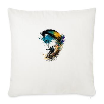 cool paraglider in action - Throw Pillow Cover 17.5” x 17.5” - natural white - Front