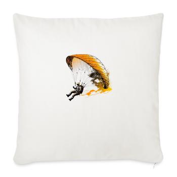 cool paraglider in action - Throw Pillow Cover 17.5” x 17.5” - natural white - Front