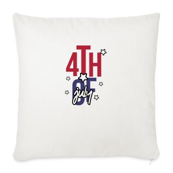 4th Of July America - Throw Pillow Cover 17.5” x 17.5” - natural white - Front