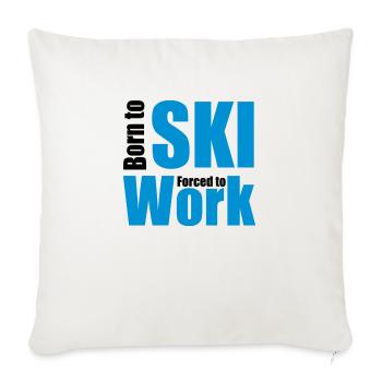 ski - Throw Pillow Cover 17.5” x 17.5” - natural white - Front